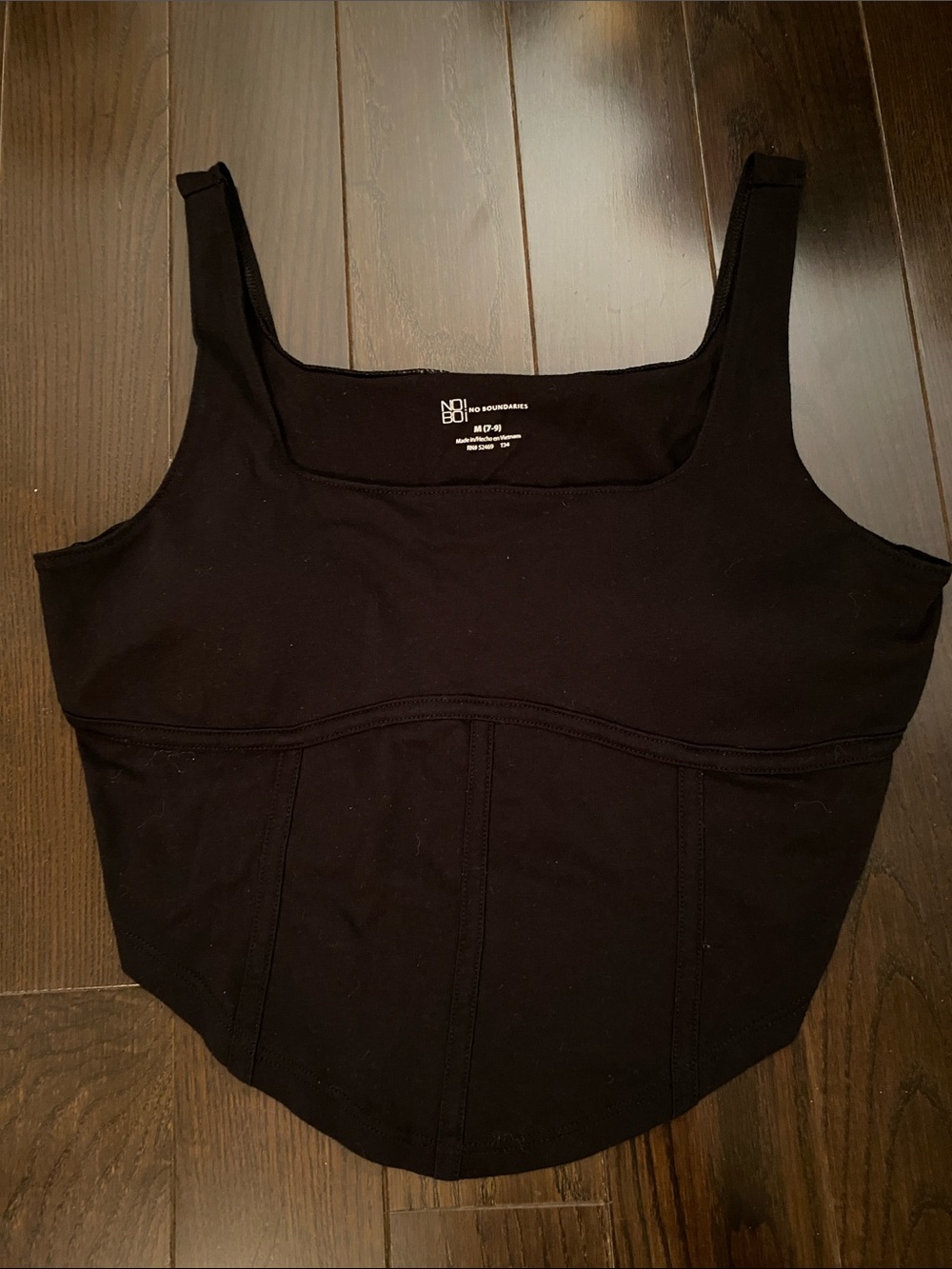 Black Padded Corset Tank Top